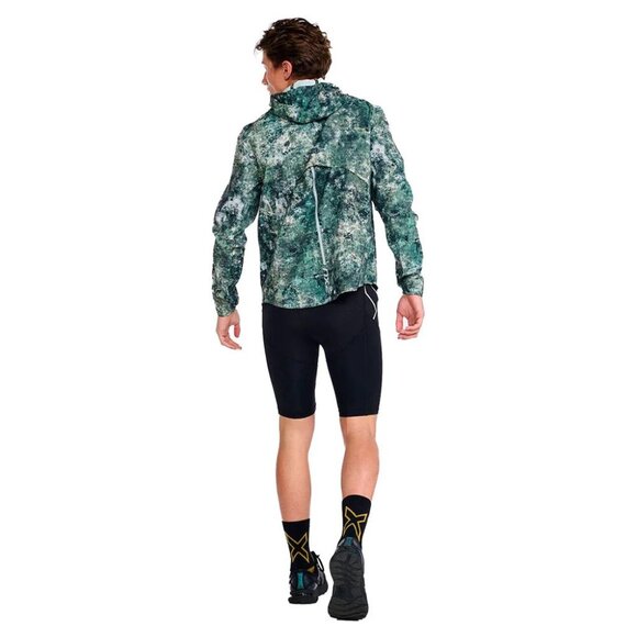 Men's 2XU Aero Jacket Trailscape Moss/Silver Size XL - Picture 3 of 8